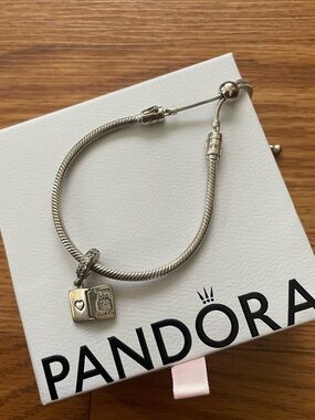 Pandora Slider Bracelet with Happy Birthday Dangle Charm